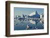 Iceberg and Bergy Bits in Disko Bay in Greenland-null-Framed Photographic Print