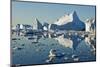 Iceberg and Bergy Bits in Disko Bay in Greenland-null-Mounted Photographic Print