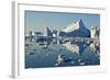 Iceberg and Bergy Bits in Disko Bay in Greenland-null-Framed Photographic Print