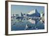 Iceberg and Bergy Bits in Disko Bay in Greenland-null-Framed Photographic Print