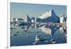 Iceberg and Bergy Bits in Disko Bay in Greenland-null-Framed Photographic Print