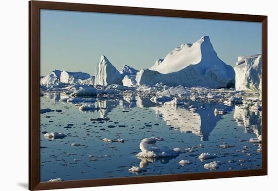 Iceberg and Bergy Bits in Disko Bay in Greenland-null-Framed Photographic Print