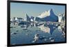 Iceberg and Bergy Bits in Disko Bay in Greenland-null-Framed Photographic Print