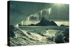 Iceberg And Icicles-Doug Allan-Stretched Canvas