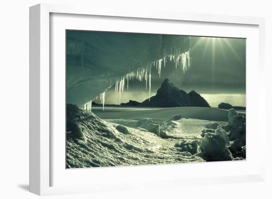 Iceberg And Icicles-Doug Allan-Framed Photographic Print