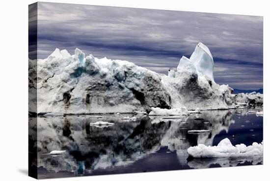 Iceberg and Pieces of Ice in Greenland-Françoise Gaujour-Stretched Canvas