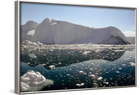 Iceberg and Pieces of Ice in Greenland-Françoise Gaujour-Framed Photographic Print