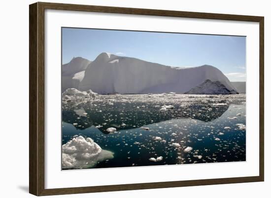 Iceberg and Pieces of Ice in Greenland-Françoise Gaujour-Framed Photographic Print