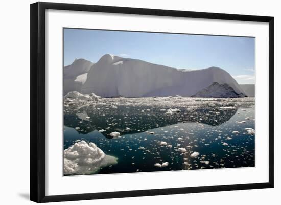 Iceberg and Pieces of Ice in Greenland-Françoise Gaujour-Framed Photographic Print