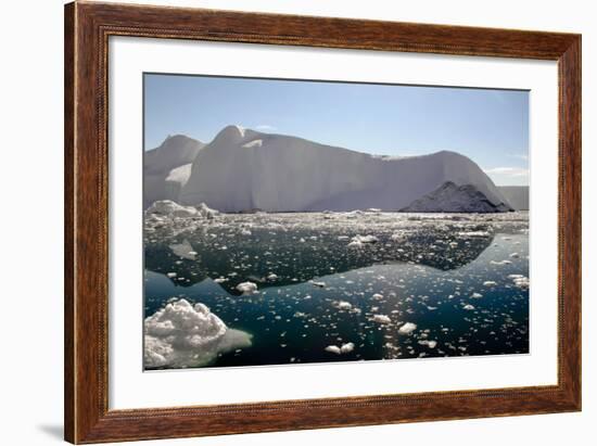 Iceberg and Pieces of Ice in Greenland-Françoise Gaujour-Framed Photographic Print