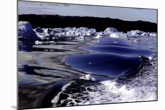 Iceberg and Waves in Greenland-Françoise Gaujour-Mounted Photographic Print