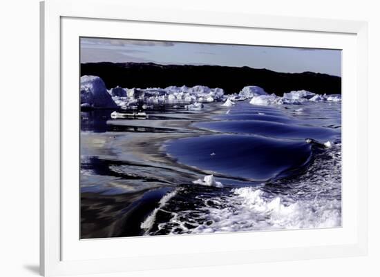 Iceberg and Waves in Greenland-Françoise Gaujour-Framed Photographic Print