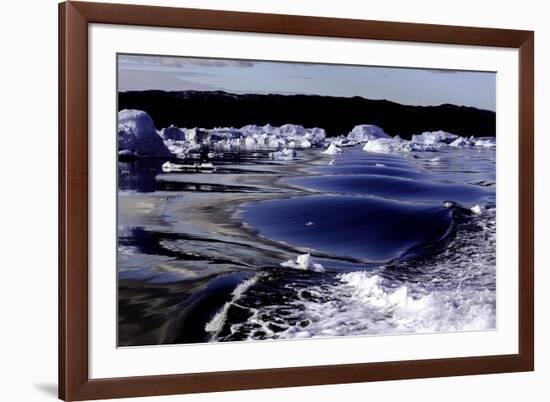 Iceberg and Waves in Greenland-Françoise Gaujour-Framed Photographic Print