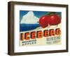 Iceberg Apple Label - Yakima, WA-Lantern Press-Framed Art Print