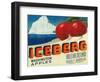 Iceberg Apple Label - Yakima, WA-Lantern Press-Framed Art Print