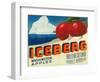 Iceberg Apple Label - Yakima, WA-Lantern Press-Framed Art Print