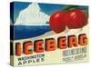 Iceberg Apple Label - Yakima, WA-Lantern Press-Stretched Canvas