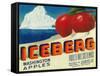 Iceberg Apple Label - Yakima, WA-Lantern Press-Framed Stretched Canvas