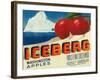 Iceberg Apple Label - Yakima, WA-Lantern Press-Framed Art Print