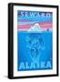 Iceberg Cross-Section, Seward, Alaska-Lantern Press-Framed Art Print