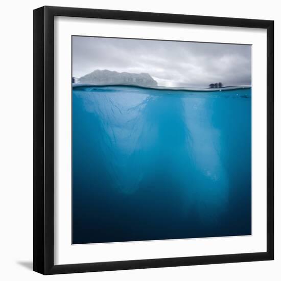 Iceberg Floating, Lilliehook Glacier, Lilliehookfjorden, Krossfjorde, Spitsbergen, Svalbard, Norway-Paul Souders-Framed Photographic Print