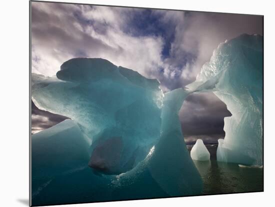 Iceberg Floating Near Sveabreen Glacier in Nordfjorden, Spitsbergen Island, Svalbard, Norway-Paul Souders-Mounted Photographic Print