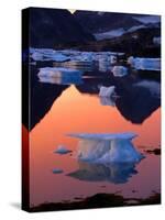 Iceberg Floats in the Bay in Kulusuk, Greenland Near the Arctic Circle-null-Stretched Canvas