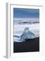 Iceberg from melting glacier on black sand beach near Jokulsarlon glacier lagoon-Ed Hasler-Framed Photographic Print