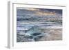 Iceberg from melting glacier on black sand beach near Jokulsarlon glacier lagoon-Ed Hasler-Framed Photographic Print