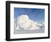 Iceberg frozen into the sea ice of the Melville Bay, near Kullorsuaq in the far north-Martin Zwick-Framed Photographic Print