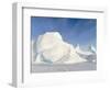 Iceberg frozen into the sea ice of the Melville Bay, near Kullorsuaq in the far north-Martin Zwick-Framed Photographic Print