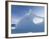 Iceberg frozen into the sea ice of the Uummannaq fjord system during winter. Greenland-Martin Zwick-Framed Photographic Print