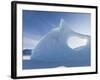 Iceberg frozen into the sea ice of the Uummannaq fjord system during winter. Greenland-Martin Zwick-Framed Photographic Print