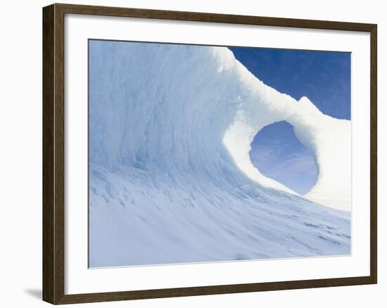 Iceberg frozen into the sea ice of the Uummannaq fjord system during winter. Greenland-Martin Zwick-Framed Photographic Print