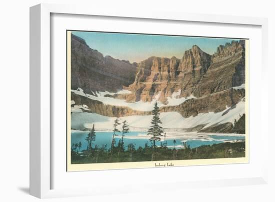 Iceberg Lake, Glacier Park, Montana-null-Framed Art Print