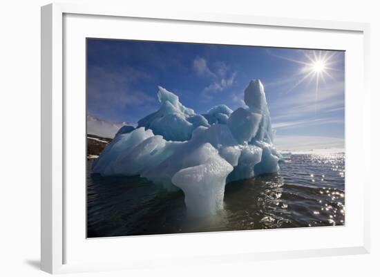 Iceberg Melting under Summer Sun in Burgerbukta Bay-Paul Souders-Framed Photographic Print