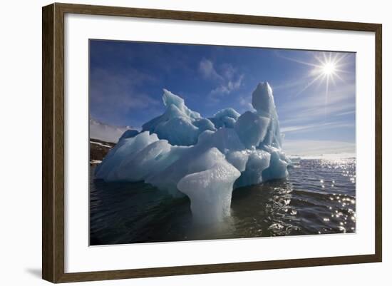 Iceberg Melting under Summer Sun in Burgerbukta Bay-Paul Souders-Framed Photographic Print