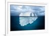 Iceberg Mostly Underwater Floating in Ocean-Oskari Porkka-Framed Photographic Print