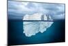 Iceberg Mostly Underwater Floating in Ocean-Oskari Porkka-Mounted Photographic Print