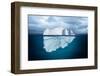 Iceberg Mostly Underwater Floating in Ocean-Oskari Porkka-Framed Photographic Print