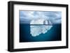 Iceberg Mostly Underwater Floating in Ocean-Oskari Porkka-Framed Photographic Print