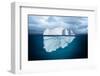 Iceberg Mostly Underwater Floating in Ocean-Oskari Porkka-Framed Photographic Print