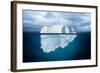 Iceberg Mostly Underwater Floating in Ocean-Oskari Porkka-Framed Photographic Print