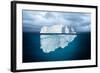 Iceberg Mostly Underwater Floating in Ocean-Oskari Porkka-Framed Photographic Print