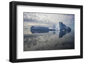 Iceberg reflected in still water of the Crystal Sound, Antarctic Peninsula, Antarctica-Michel Roggo-Framed Photographic Print