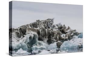Iceberg with Moraine Material and Icicles at Booth Island, Antarctica, Polar Regions-Michael Nolan-Stretched Canvas