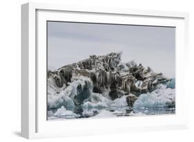 Iceberg with Moraine Material and Icicles at Booth Island, Antarctica, Polar Regions-Michael Nolan-Framed Photographic Print