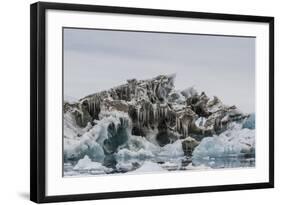 Iceberg with Moraine Material and Icicles at Booth Island, Antarctica, Polar Regions-Michael Nolan-Framed Photographic Print