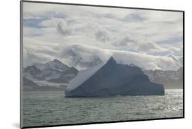 Iceberg with Mountain Range in Background-DLILLC-Mounted Photographic Print