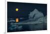 Icebergs and a full moon, Thule, North Greenland-Uri Golman-Framed Photographic Print